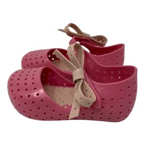 Mini Melissa Jelly Shoes Pink Bow‎ Mary Jane Flats Toddler Girls Size 6